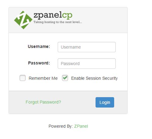 Login to Zpanel Admin